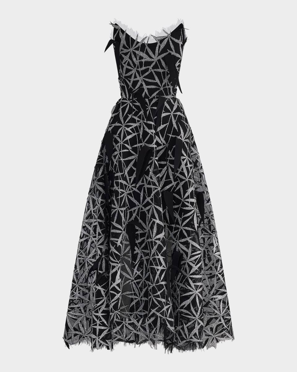 Axis Embellished Strapless Fit-&-Flare Gown